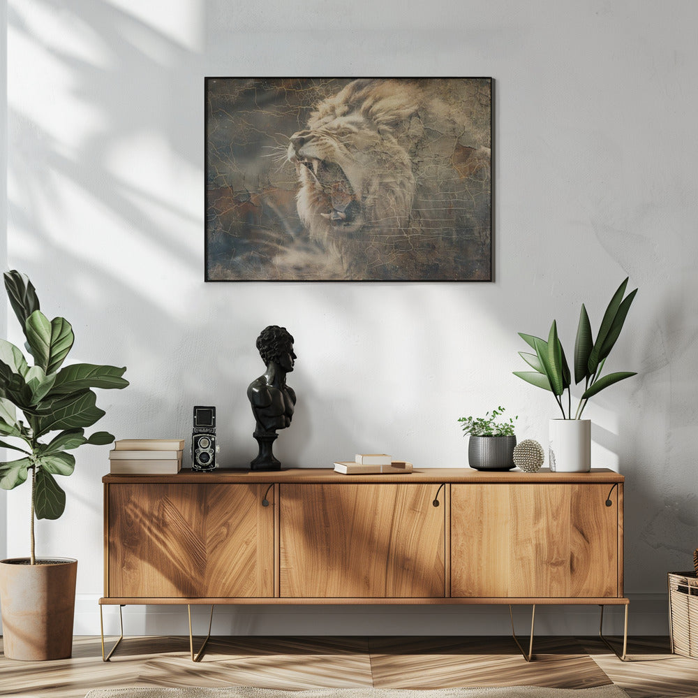 Wall art Lion Animal Vintage Art Illustration Wallart 09