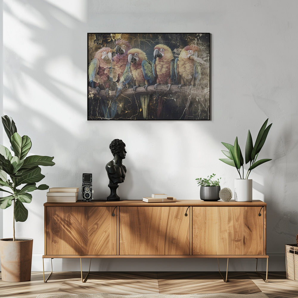 Wall art Parrot Animal Vintage Art Illustration Wallart 10