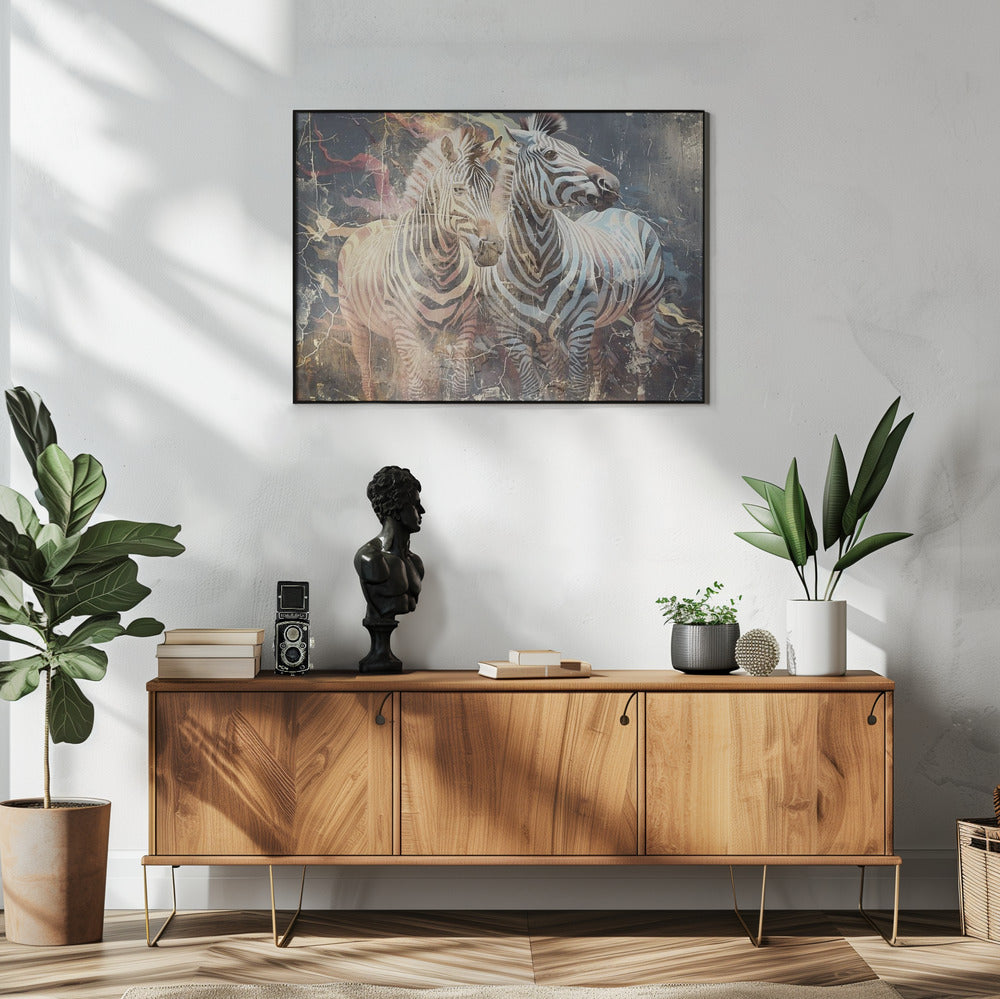 Wall art Zebra Animal Vintage Art Illustration Wallart 03