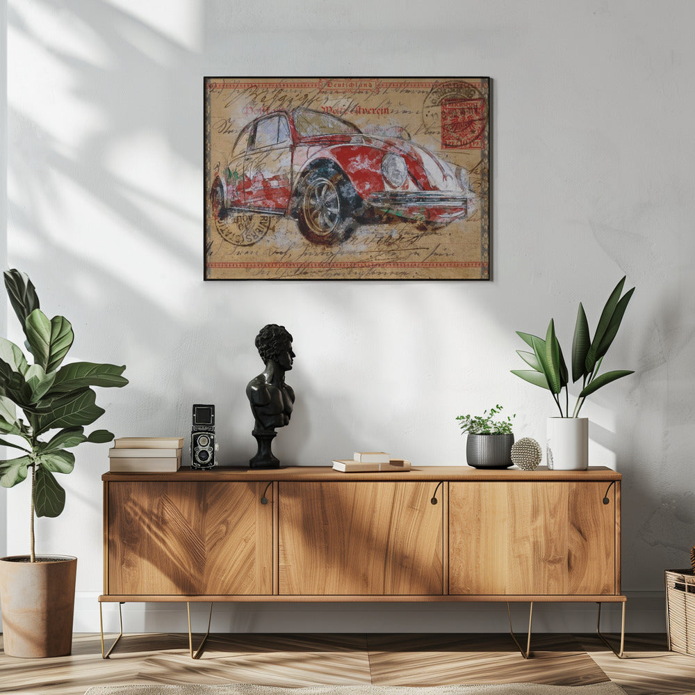 Wall art Red Volkswagen