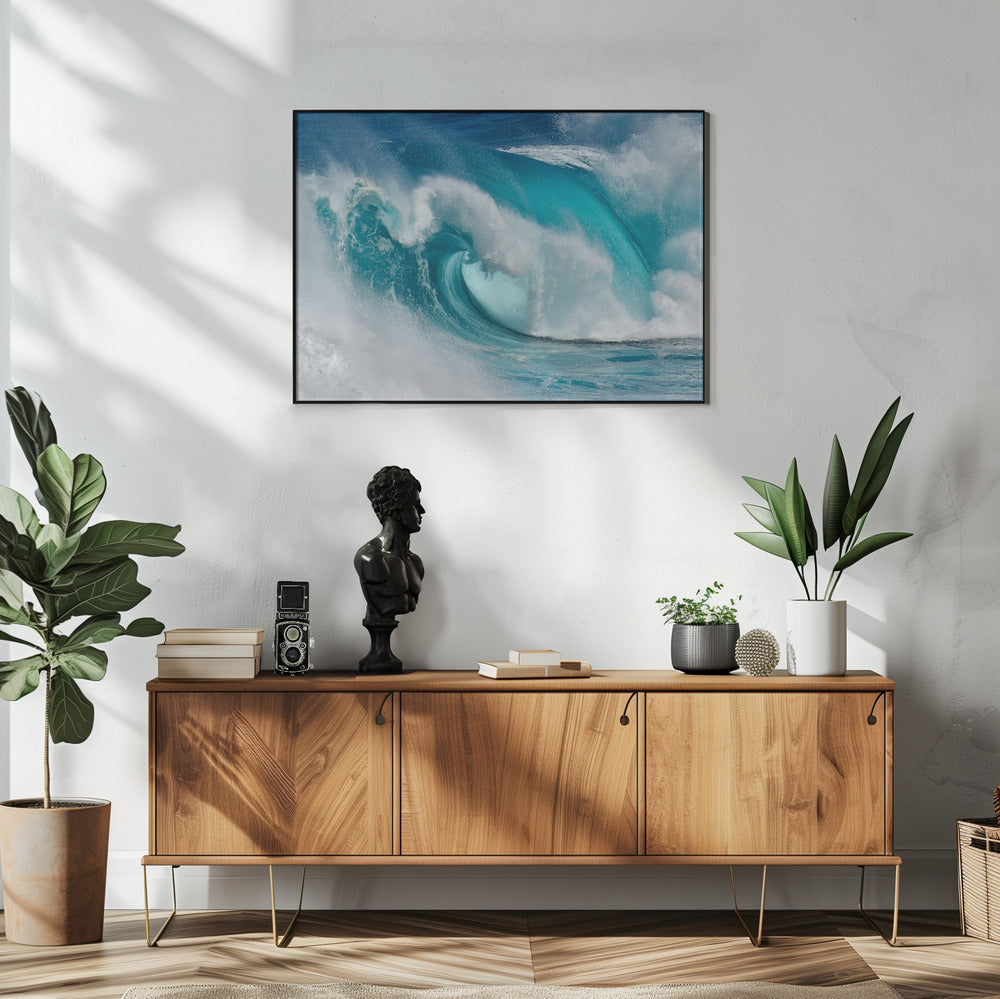 Wall art When the ocean turns into blue fire Canvas Print