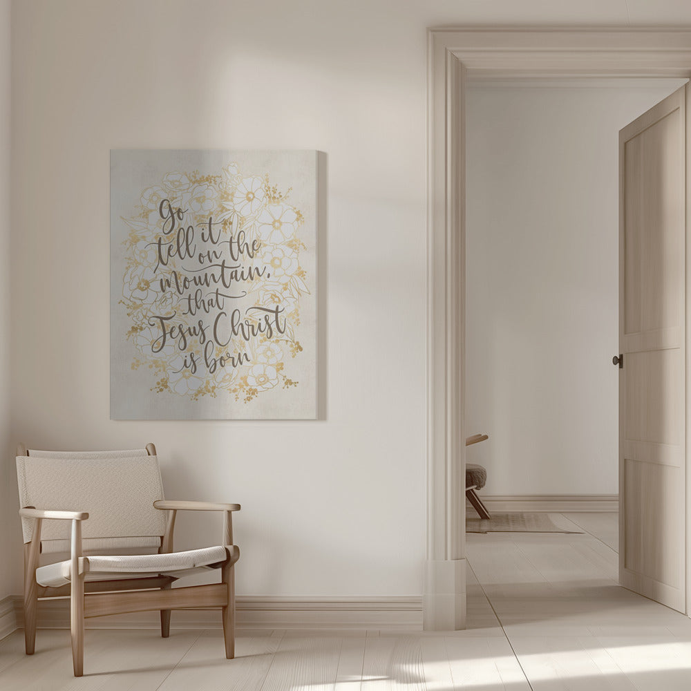 Wall art Go tell it on the mountain - vintage vanilla Canvas Print