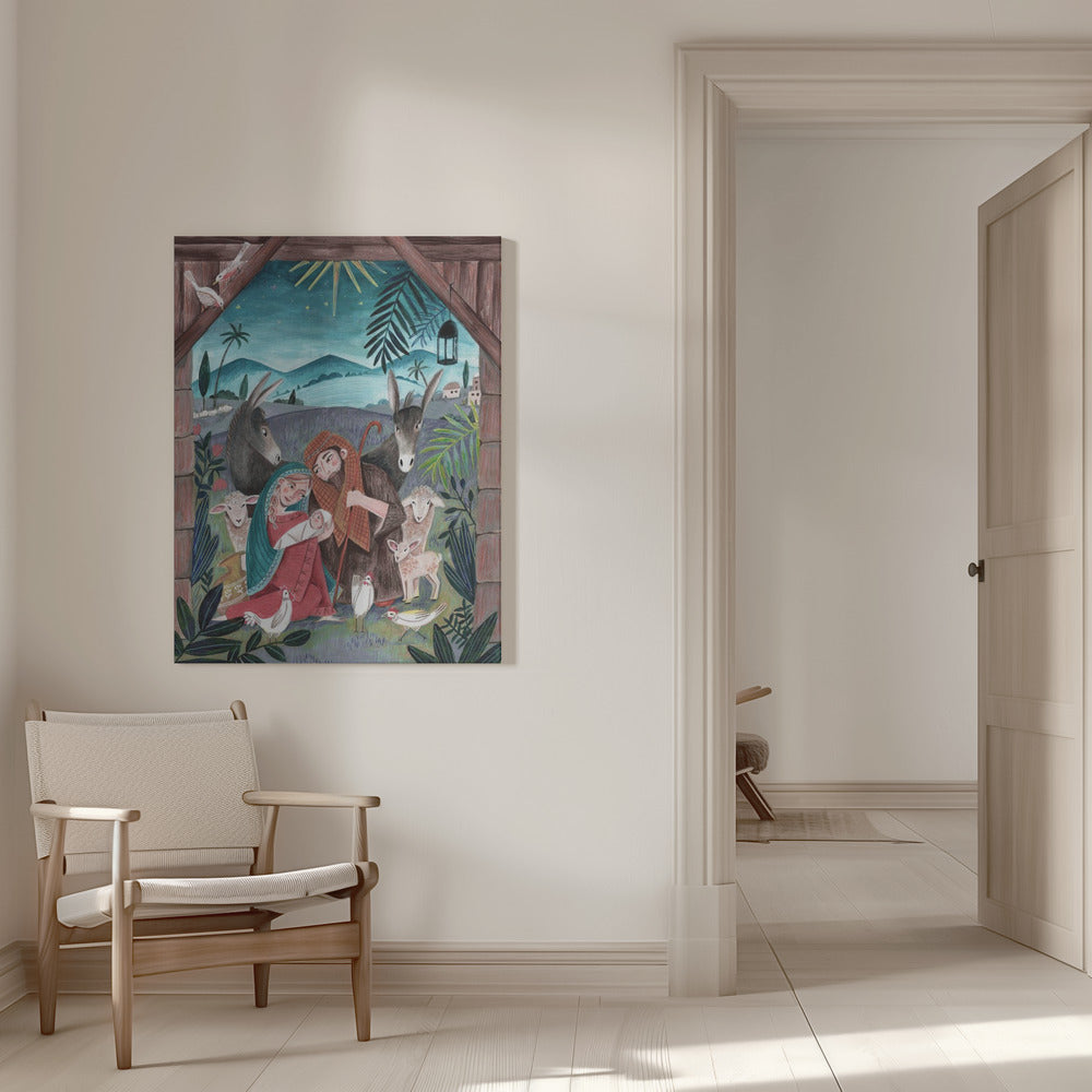 Wall art Christmas with Mary and baby Jesus Canvas Print