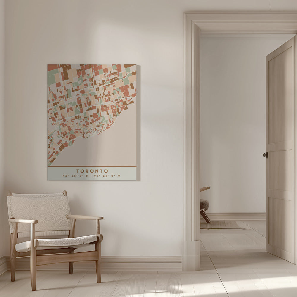 Wall art Black Maps Earth Tones 89 Canvas