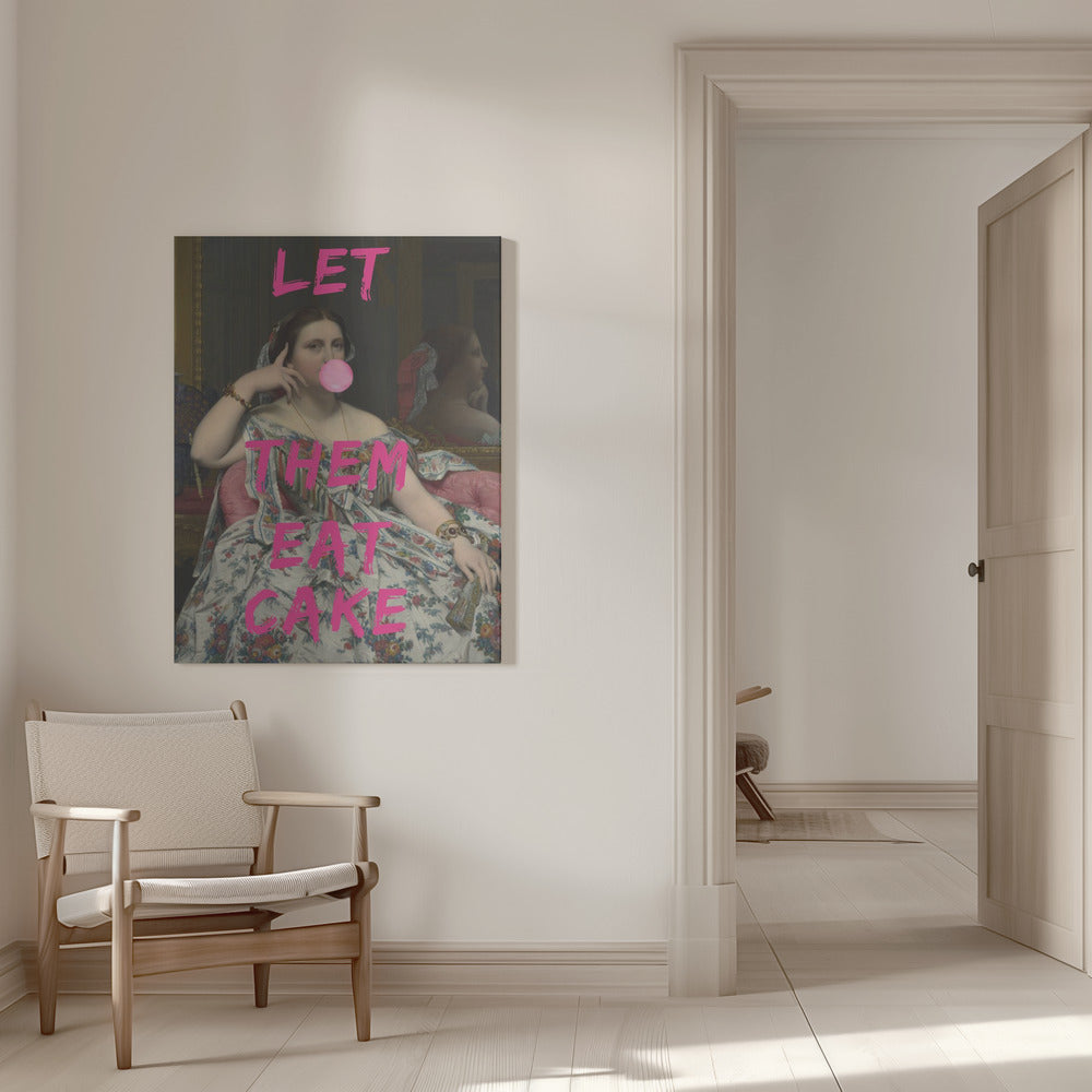 Wall art Let Them Eat Cake, Bubble Gum Vintage Portrait