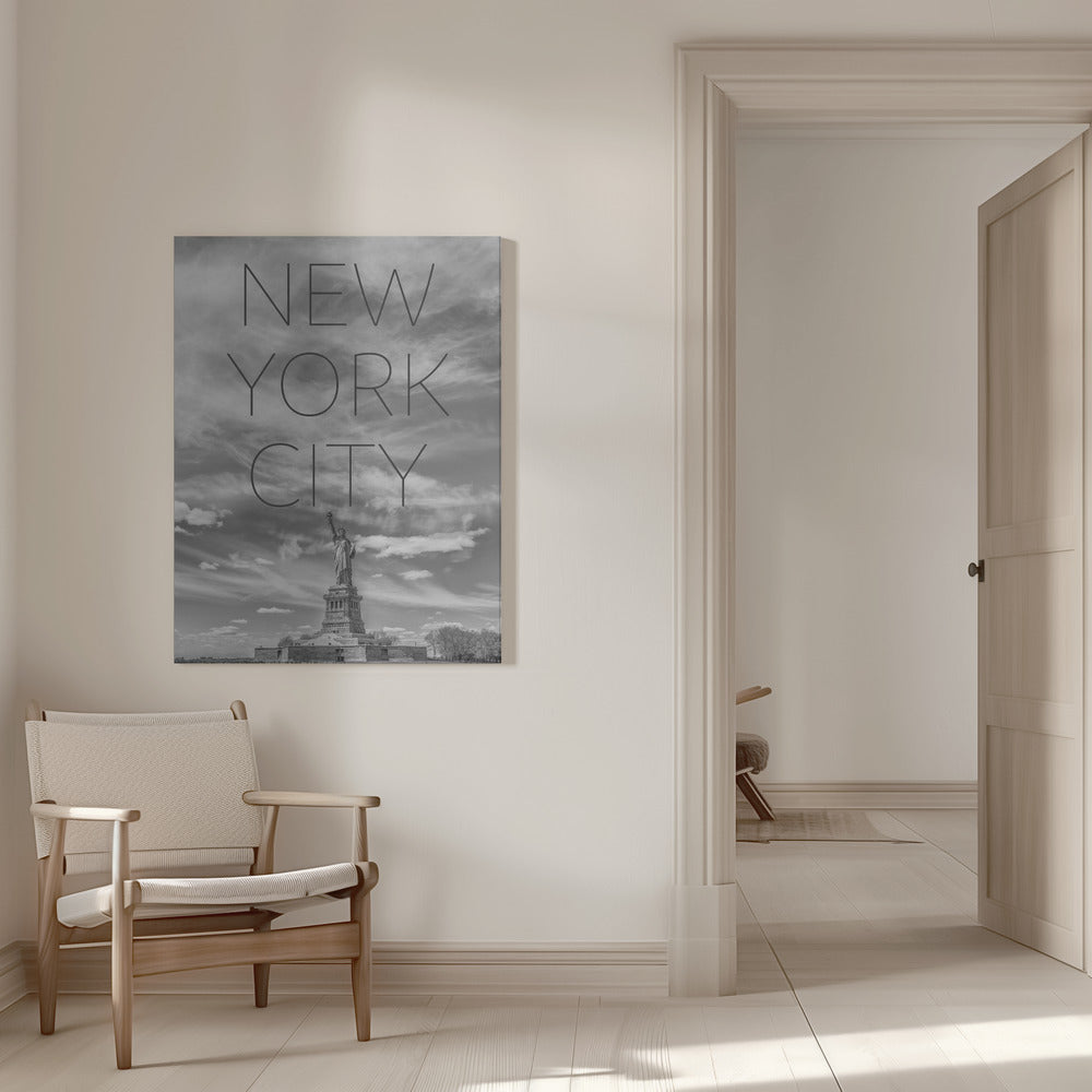 Wall art NYC Statue of Liberty | Text Skyline