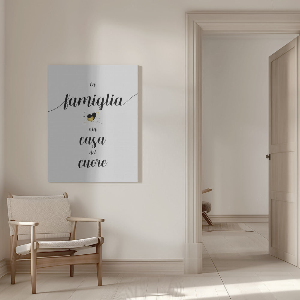 Wall art The family is the home of the heart - Italian Canvas Print