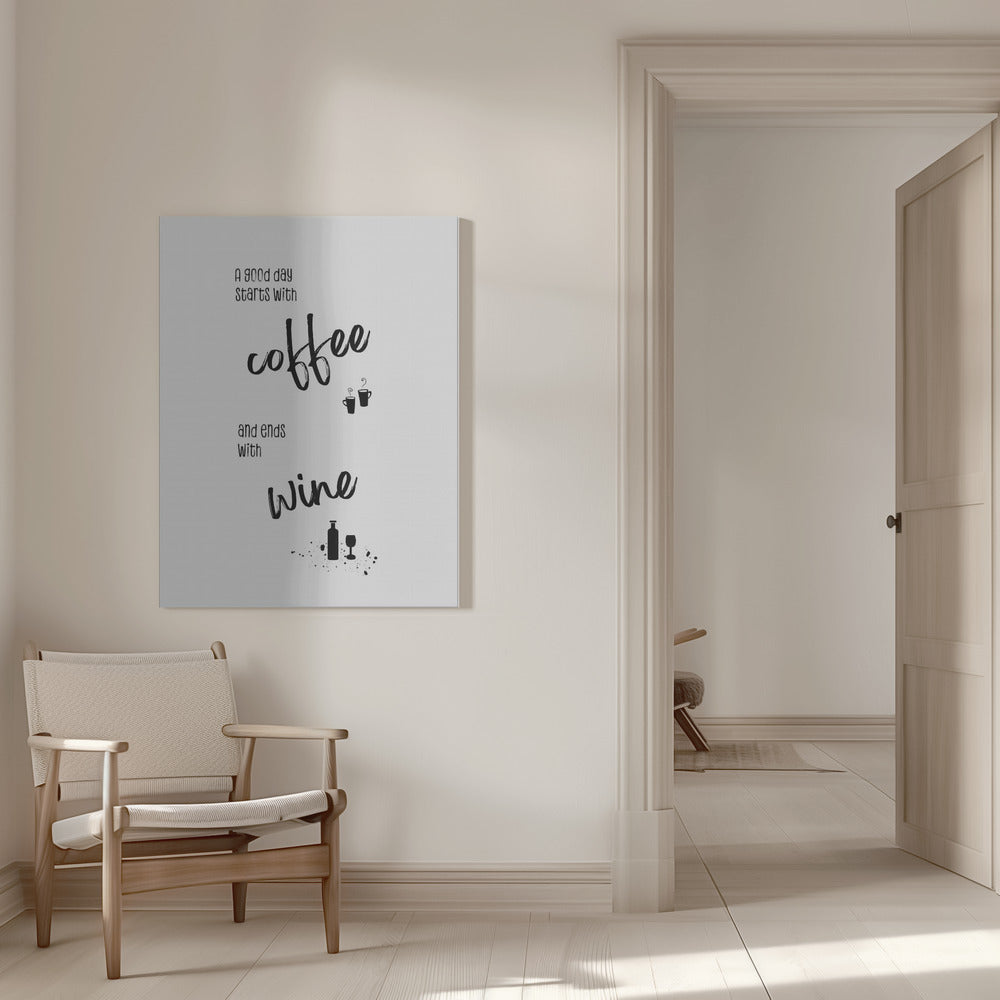 Wall art A good day starts with coffee and ends with wine