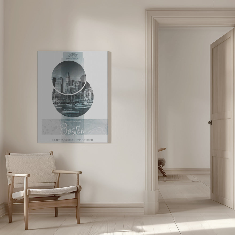 Wall art Poster Art BOSTON Waterfront | turquoise marble
