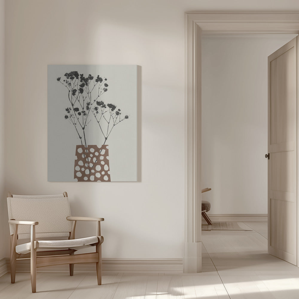 Wall art Gypsophila In a Brown Vase