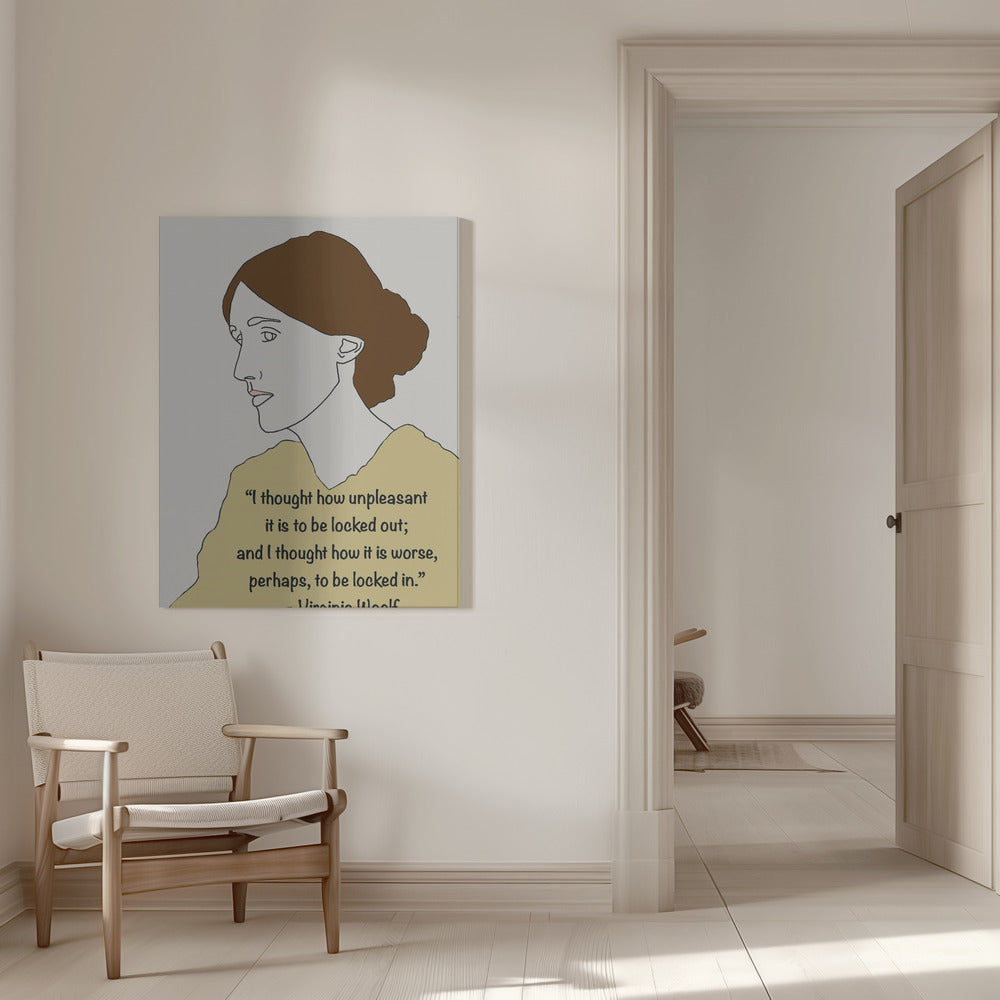 Wall art Virginia Woolf Art Yellow