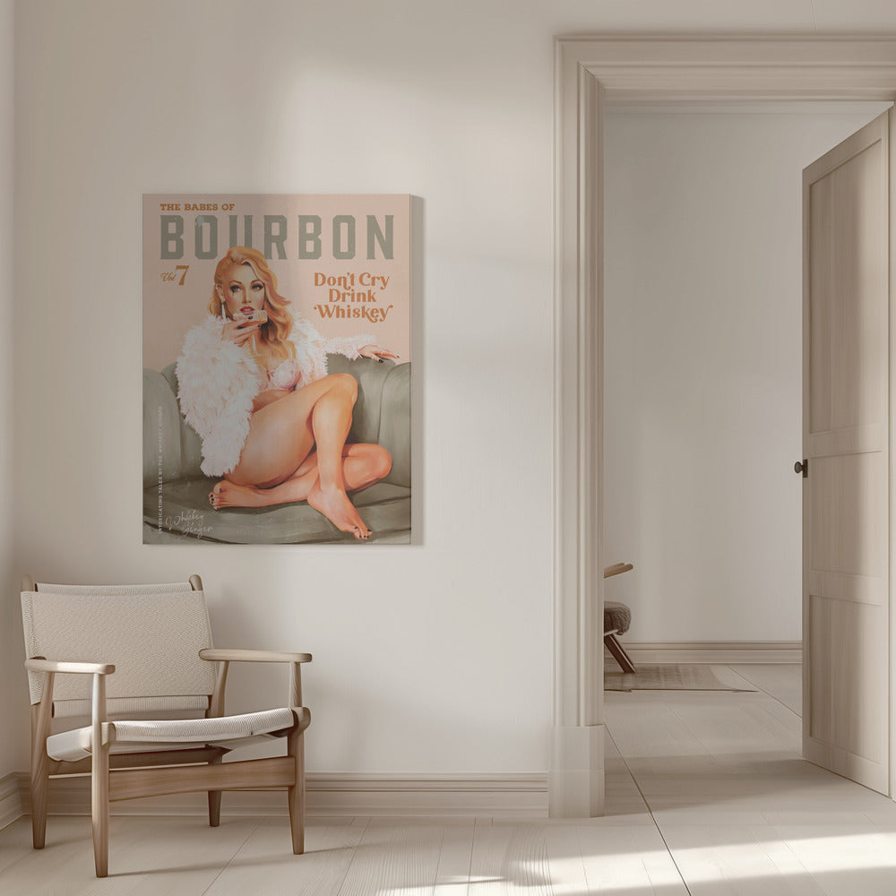 Wall art Babes of Bourbon Vol 7 Sexy Vintage Whiskey Pinup Girl