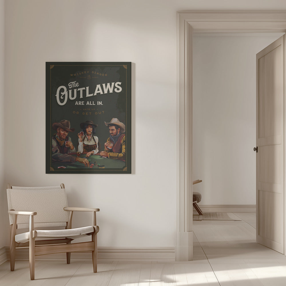 Wall Art Outlaws Are All In Cool Cowboy Poker Art