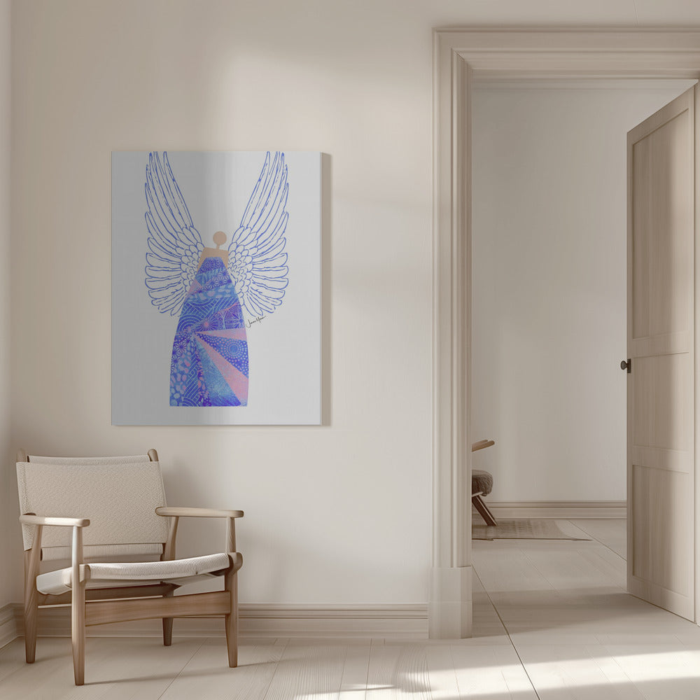 Wall art Angel in Blue Canvas Print