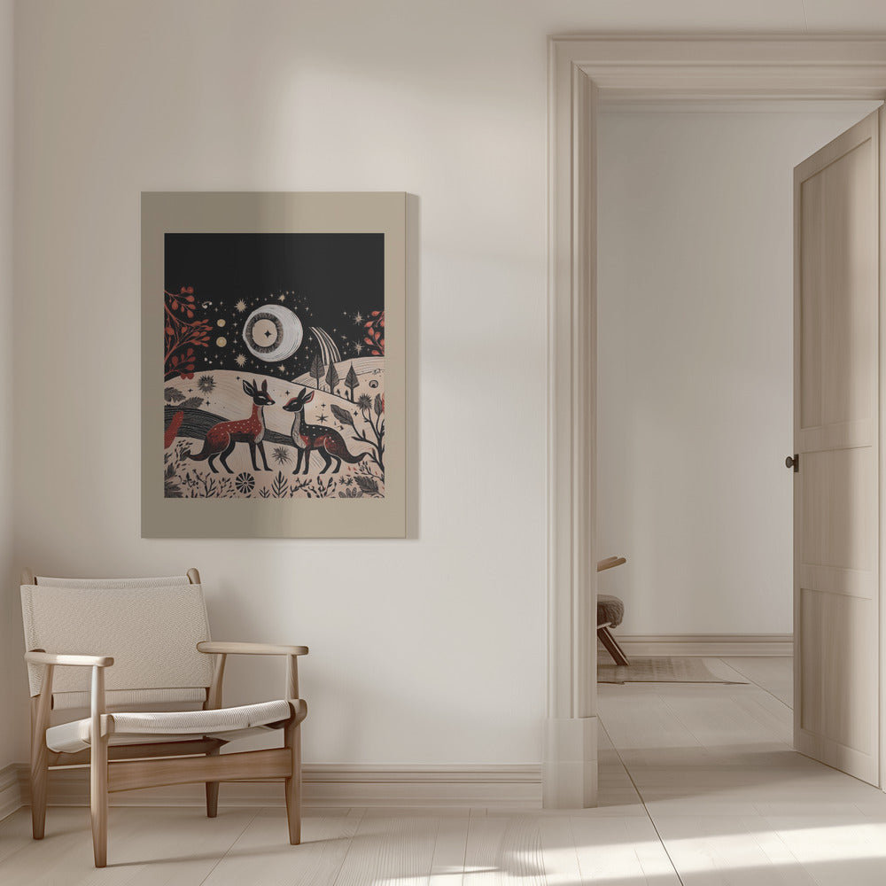 Wall art Scandi Folk and Knitwear: Folklore Holiday 2 Canvas Print