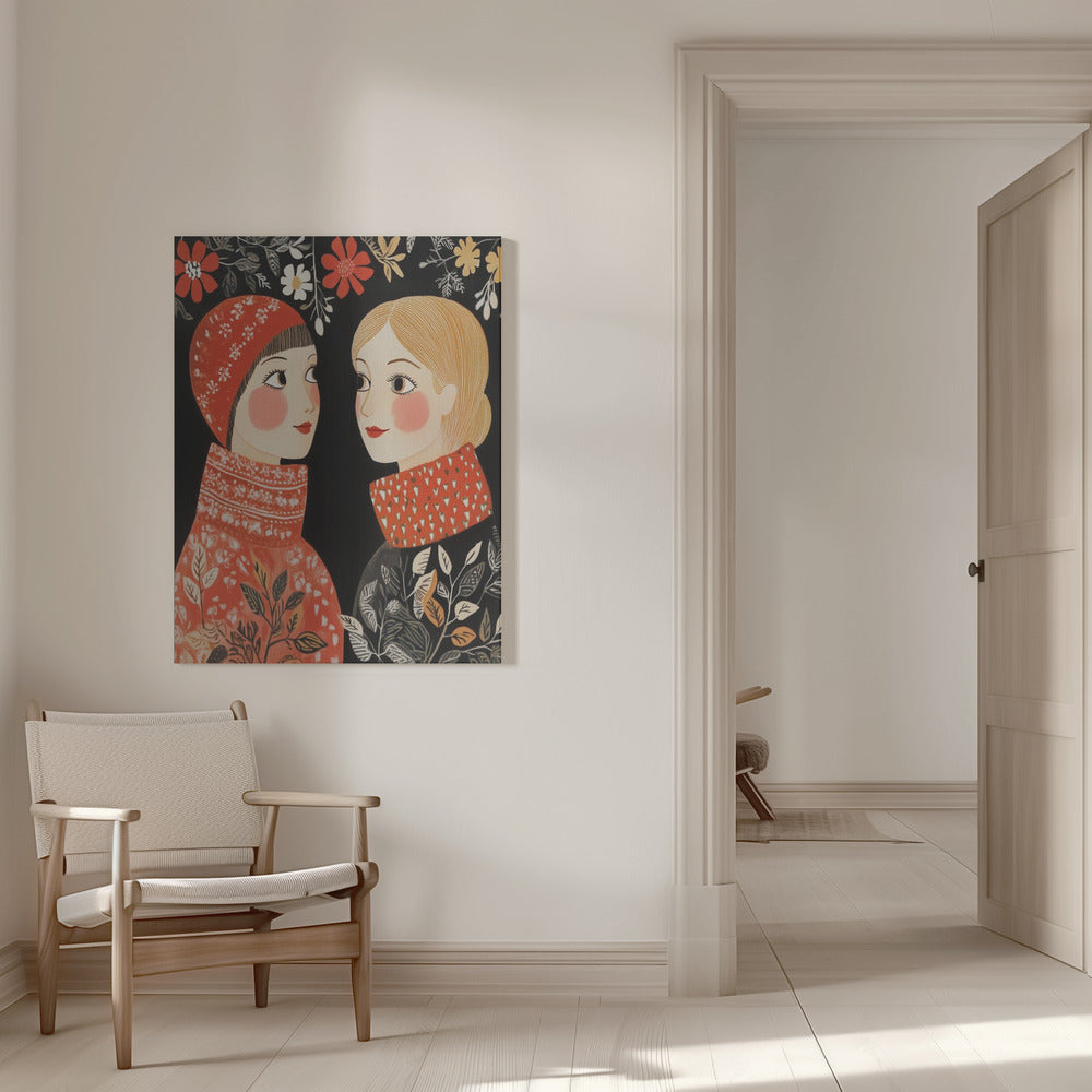 Wall art Vintage Style Mag Women Knittwear Canvas Print