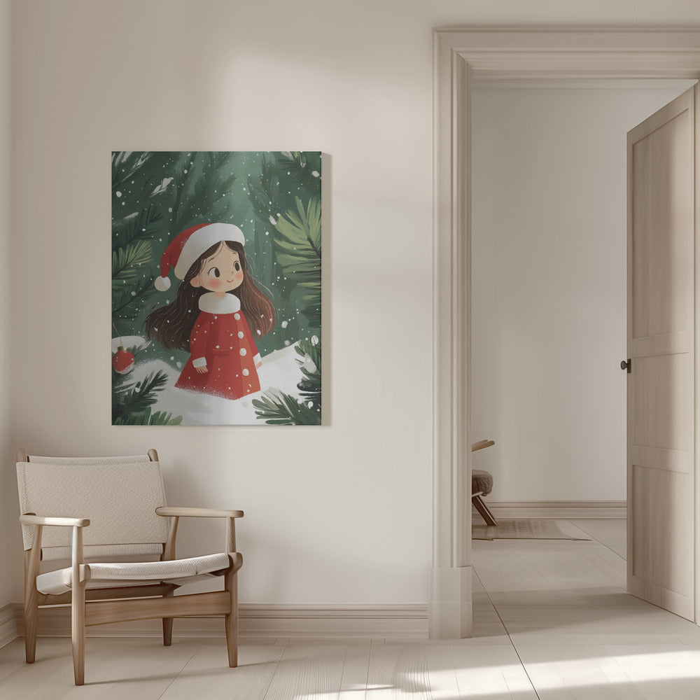 Wall art Christmas Girl Canvas Print