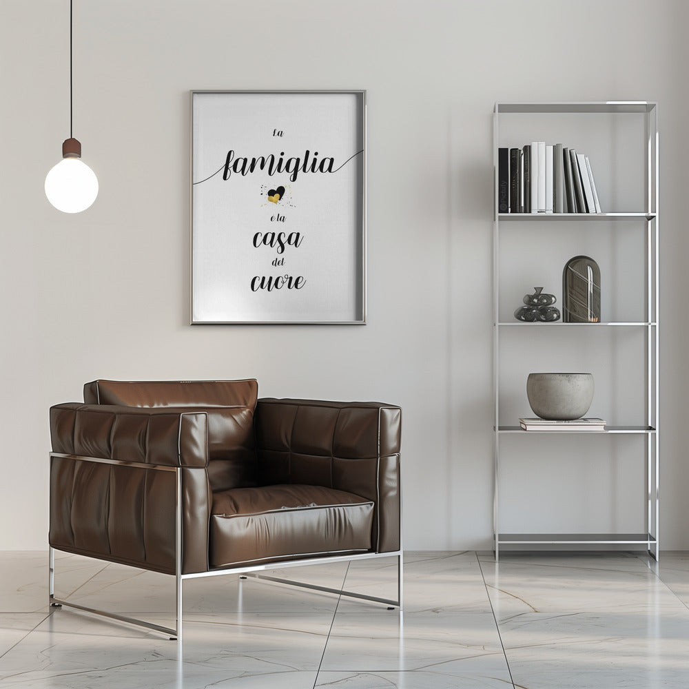 Wall art The family is the home of the heart - Italian Canvas Print