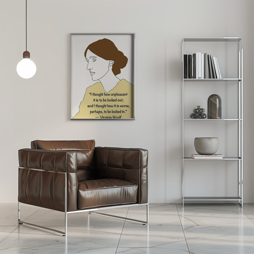 Wall art Virginia Woolf Art Yellow