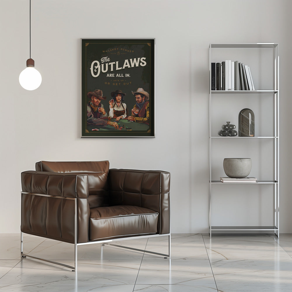 Wall Art Outlaws Are All In Cool Cowboy Poker Art