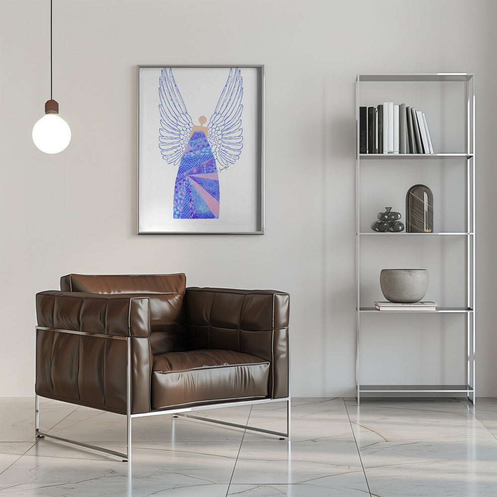 Wall art Angel in Blue Canvas Print