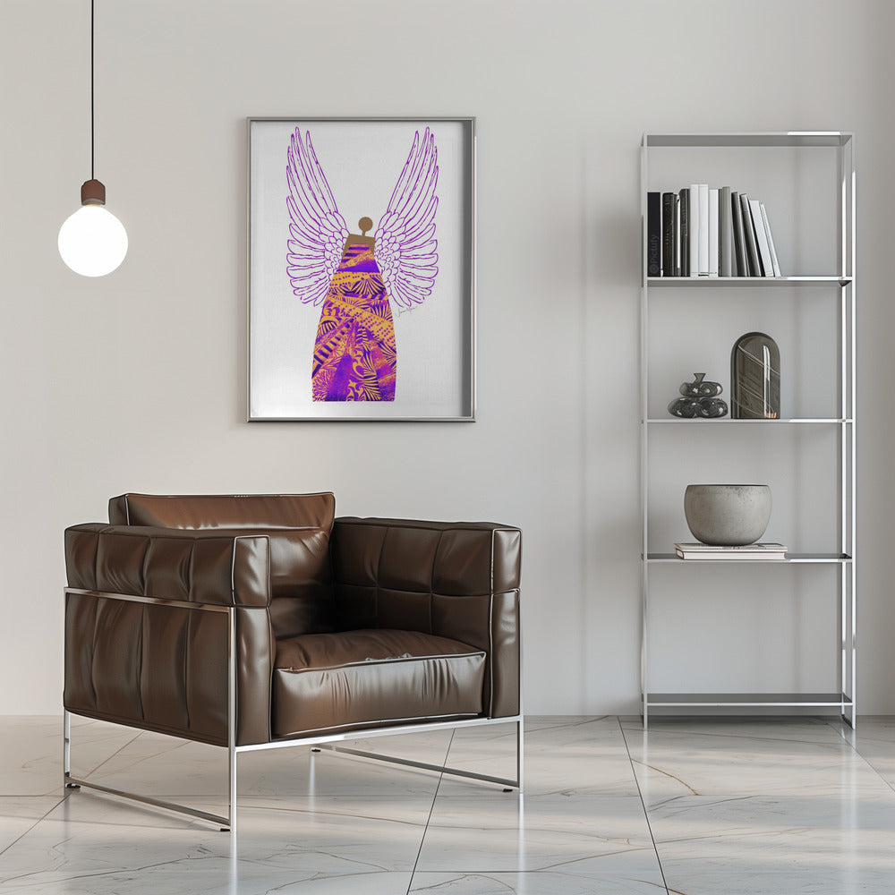 Wall art Angel in Purple & Orange Canvas Print