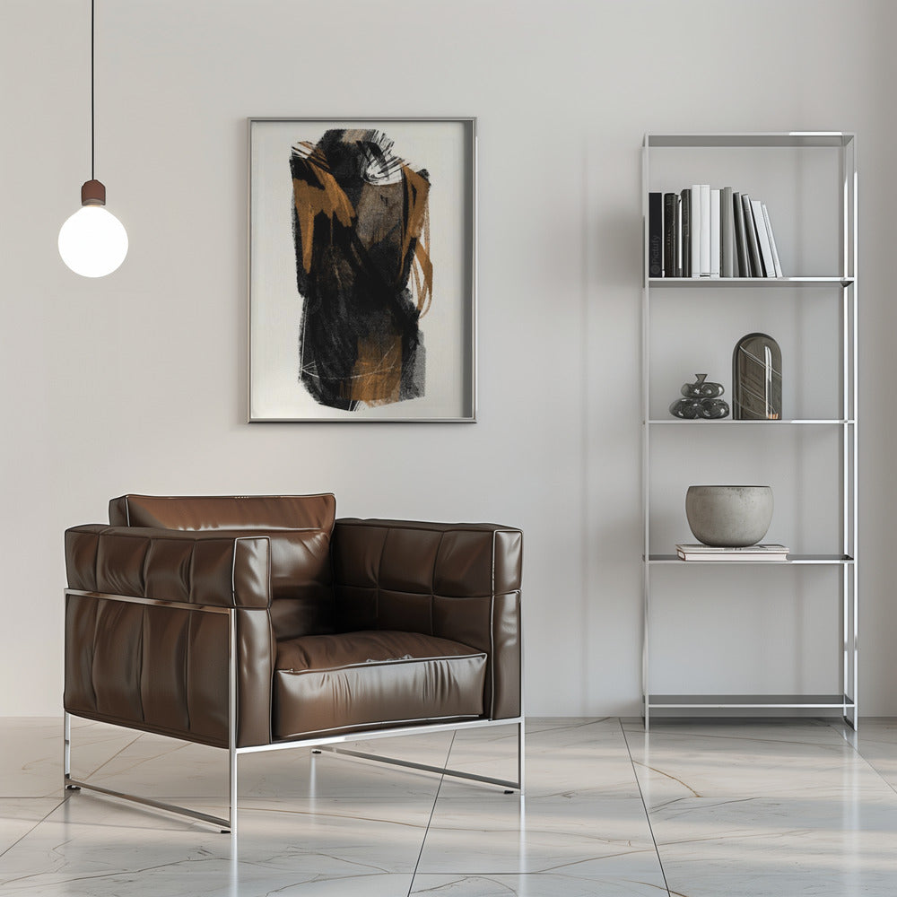 Wall art Black Figure On Neutral Background 1