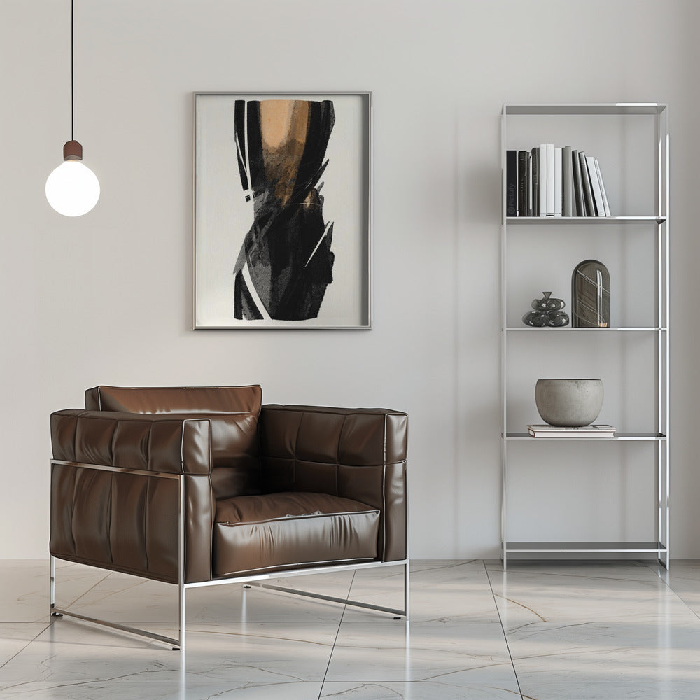 Wall art Black Figure On Neutral Background 3