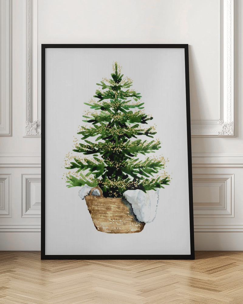 Wall art Cozy watercolor Christmas tree (2) Canvas Print