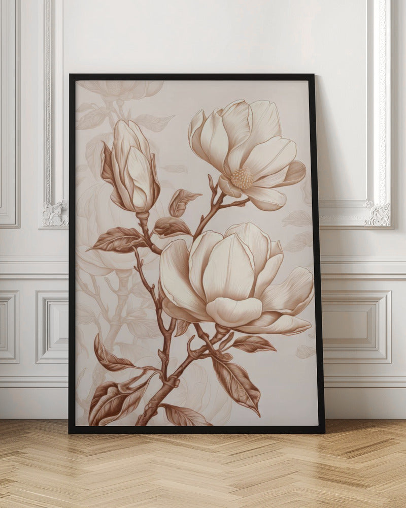 Wall Art Beige Flowers 1