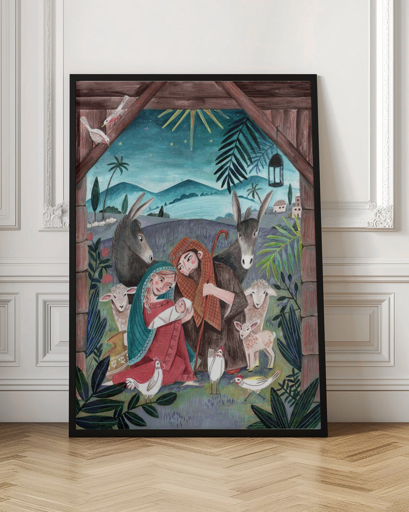 Wall art Christmas with Mary and baby Jesus Canvas Print