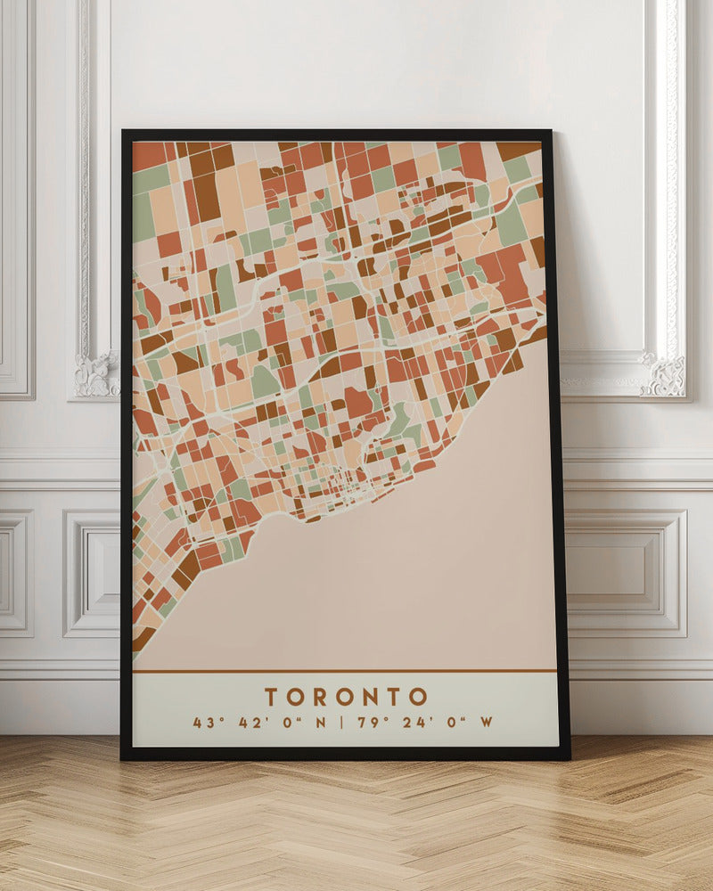 Wall art Black Maps Earth Tones 89 Canvas