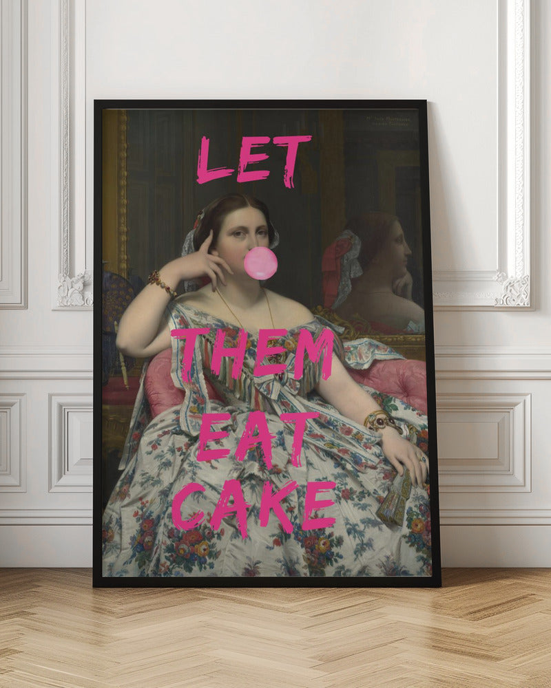 Wall art Let Them Eat Cake, Bubble Gum Vintage Portrait