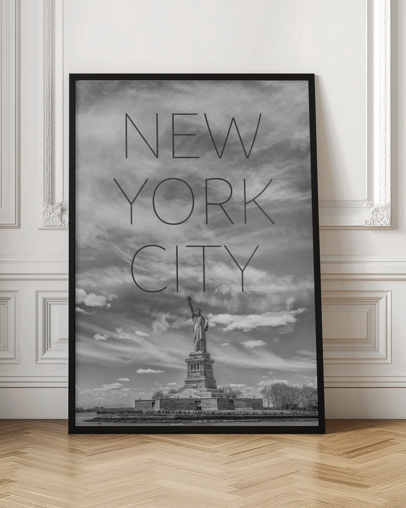 Wall art NYC Statue of Liberty | Text Skyline