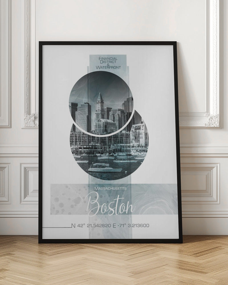 Wall art Poster Art BOSTON Waterfront | turquoise marble