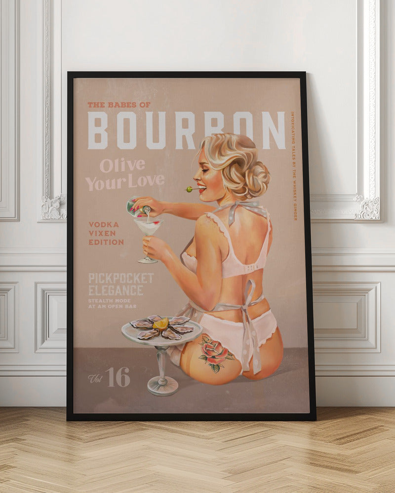Wall art Babes of Bourbon Vol 16 Vintage Vodka Martini Pin Up Girl