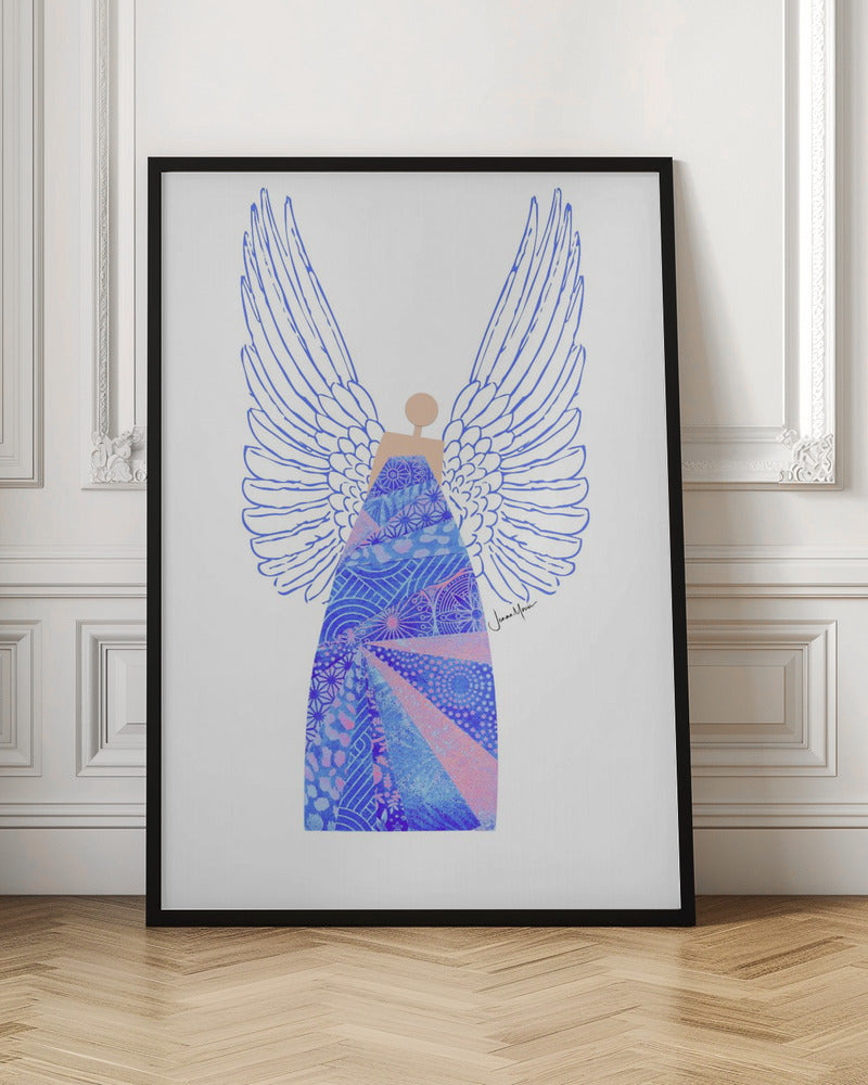 Wall art Angel in Blue Canvas Print