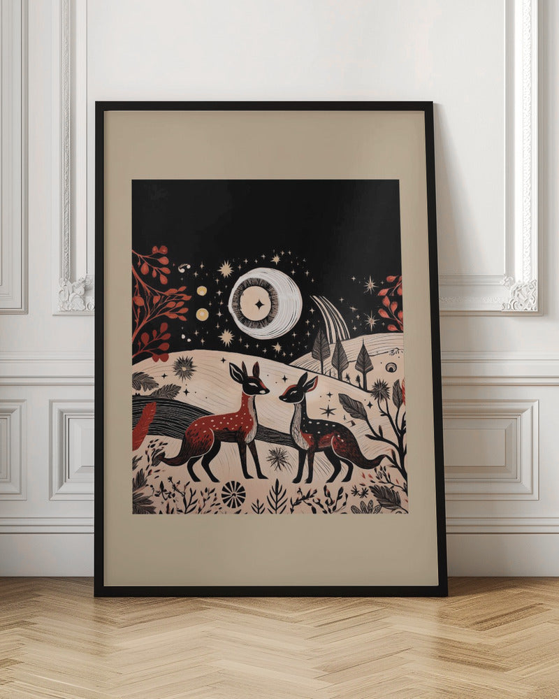 Wall art Scandi Folk and Knitwear: Folklore Holiday 2 Canvas Print