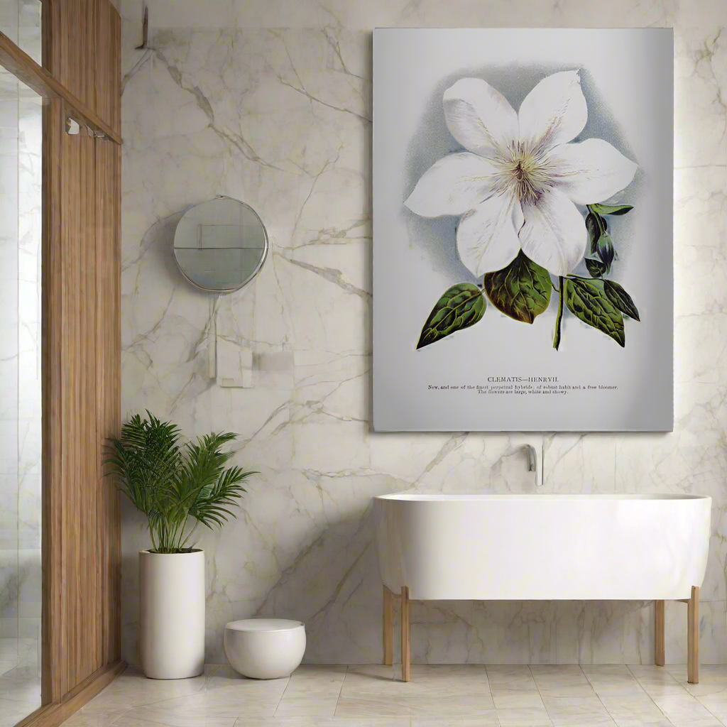 Wall Art Clematis Flower Lithograph