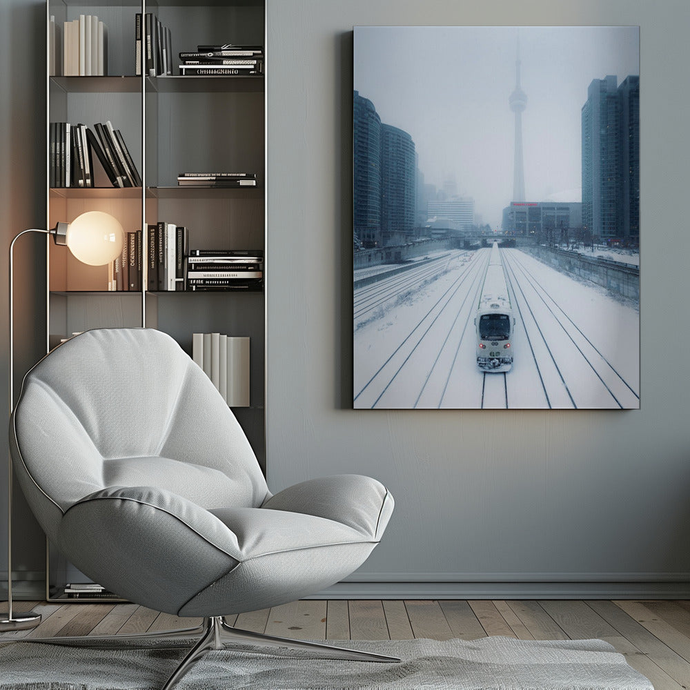 Wall art Train and Storm Canvas Print
