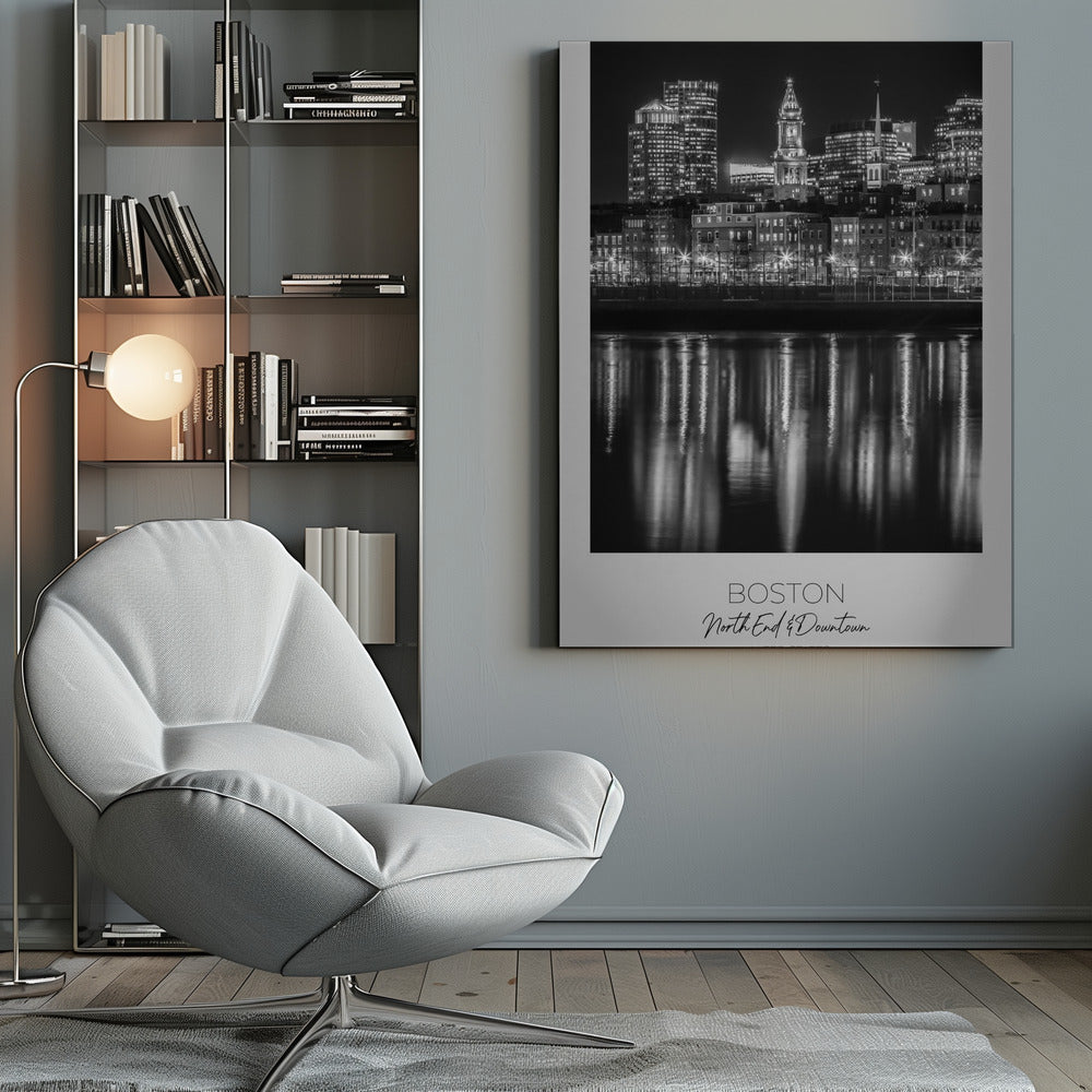 Wall art BOSTON Evening Skyline of North End
