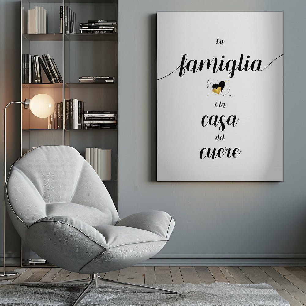 Wall art The family is the home of the heart - Italian Canvas Print