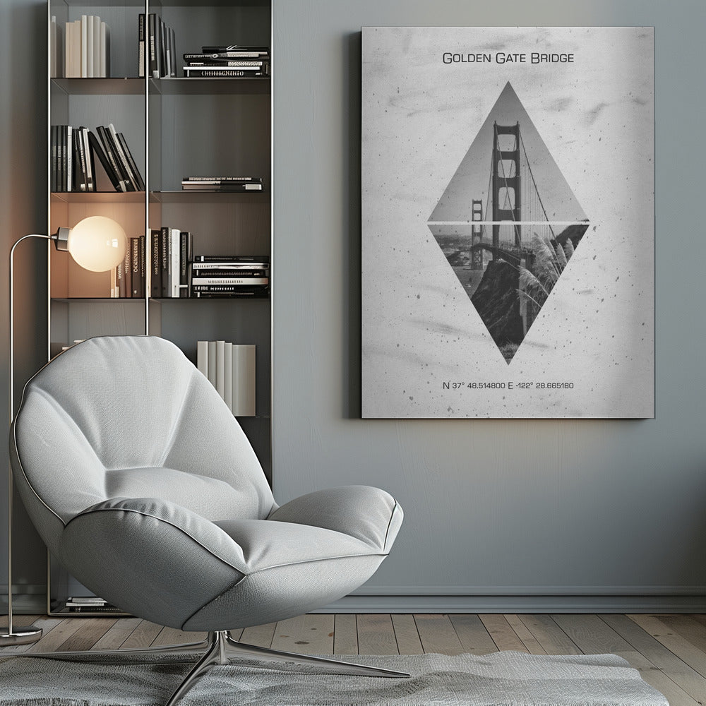 Wall art Coordinates SAN FRANCISCO Golden Gate Bridge