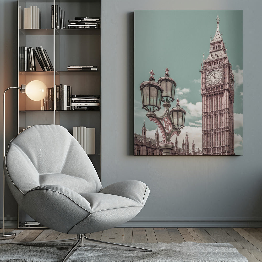 Wall art LONDON Elizabeth Tower | urban vintage style