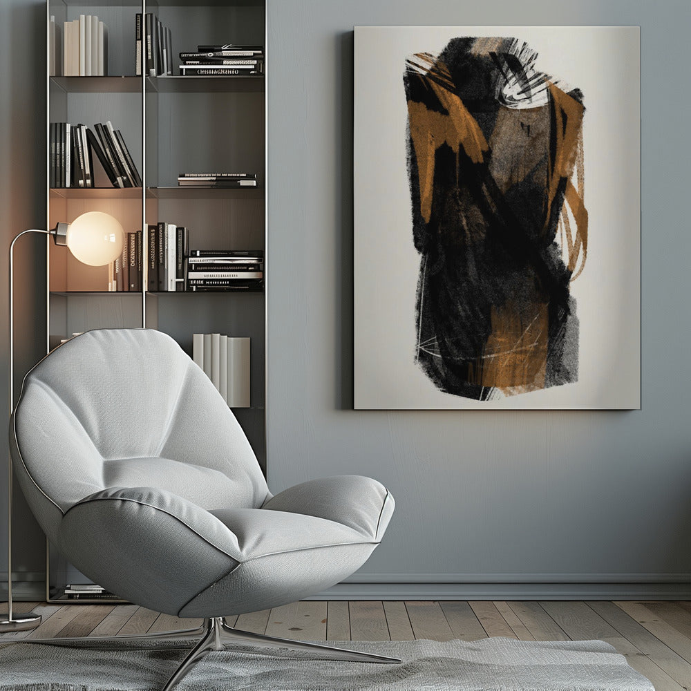 Wall art Black Figure On Neutral Background 1