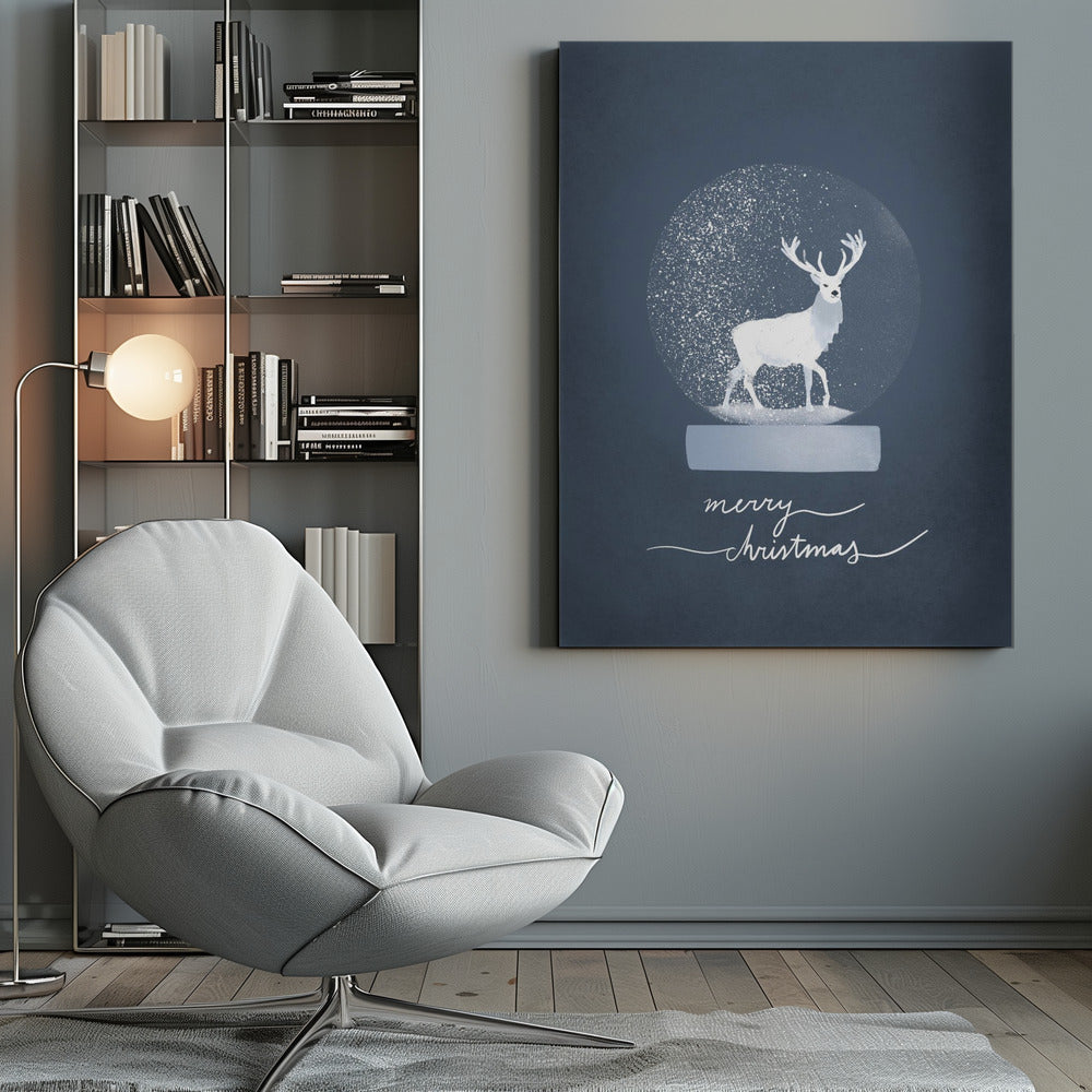 Wall Art Snowglobe Deer Canvas Print
