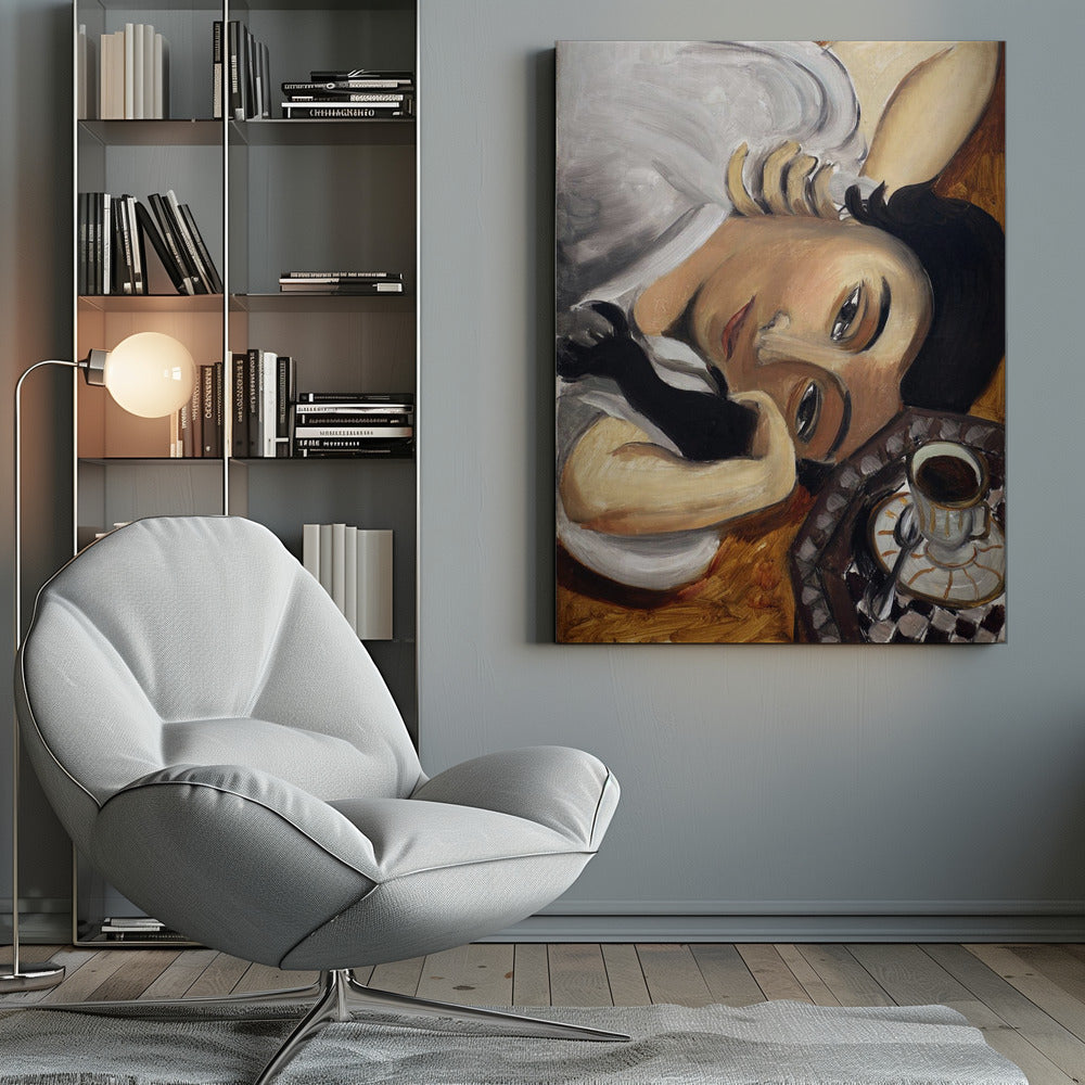 Wall art Lorette Con Una Tazza Di Caffe 1916