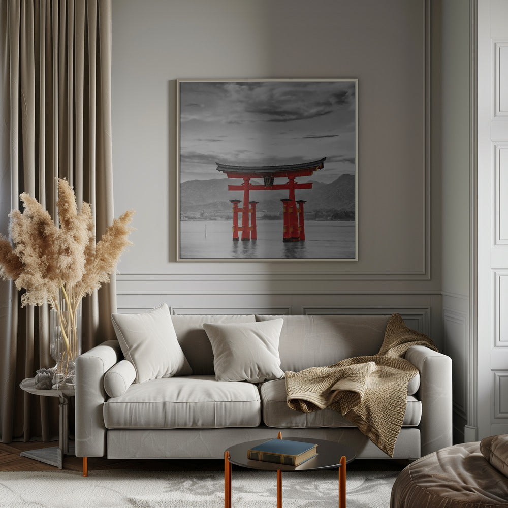Wall art Torii of Itsukushima Shrine on Miyajima - colorkey