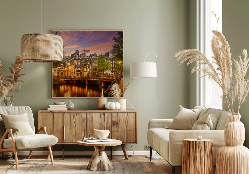 Wall art AMSTERDAM Idyllic impression from Singel