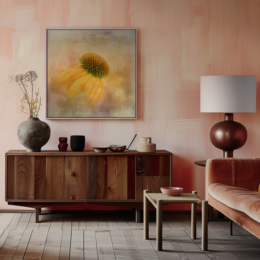 Wall Art Echinacea in Yellow